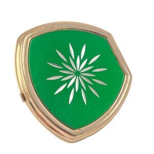 Vintage Mid Century Lipstick Holder Hinged with Mirror Starburst Pattern